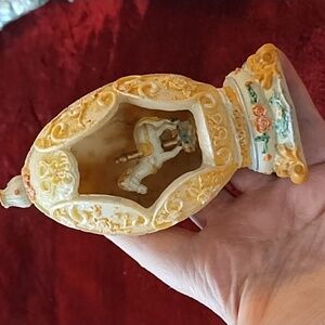 Carousel Horse in Eggshell Ceramic Art Sculpture Knickknack brickabrack